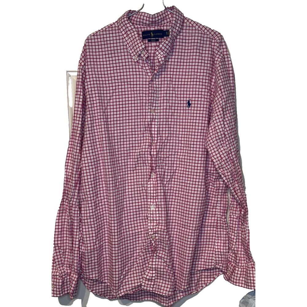 Polo Ralph Lauren Men's Shirt Slim Fit Check Long Sleeve Button Up Preppy XL